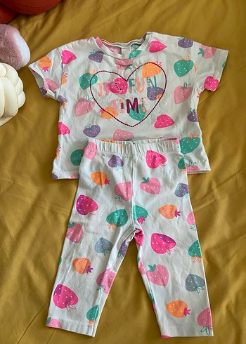 Bebek Kız Baskılı Kısa Kollu takım - Görsel 2