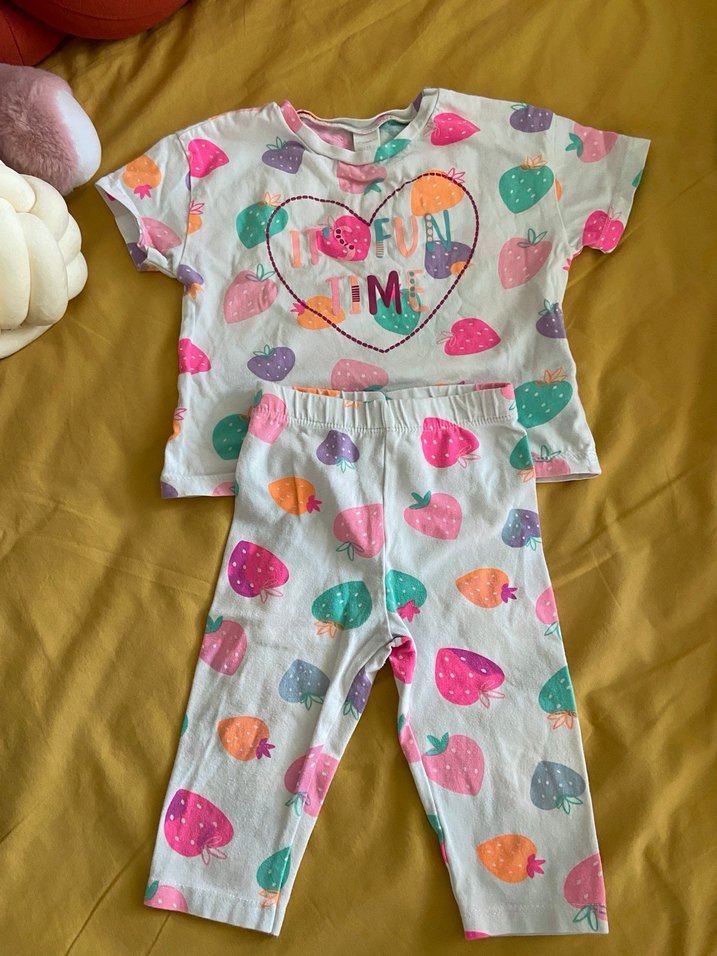 Bebek Kız Baskılı Kısa Kollu takım - Görsel 2