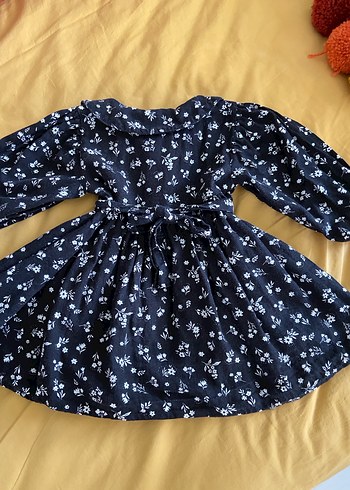 Çiçek Desenli Uzun Kollu Kız Elbisesi - Görsel 14