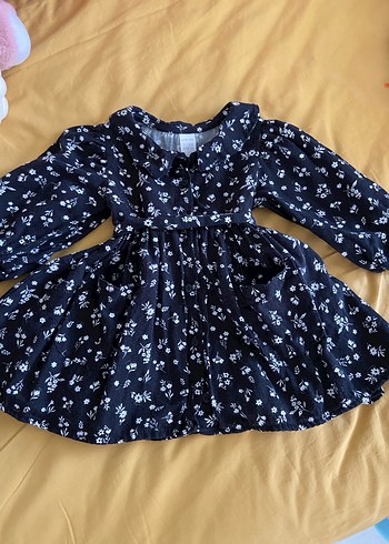 Çiçek Desenli Uzun Kollu Kız Elbisesi - Görsel 2