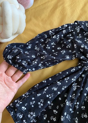 Çiçek Desenli Uzun Kollu Kız Elbisesi - Görsel 9