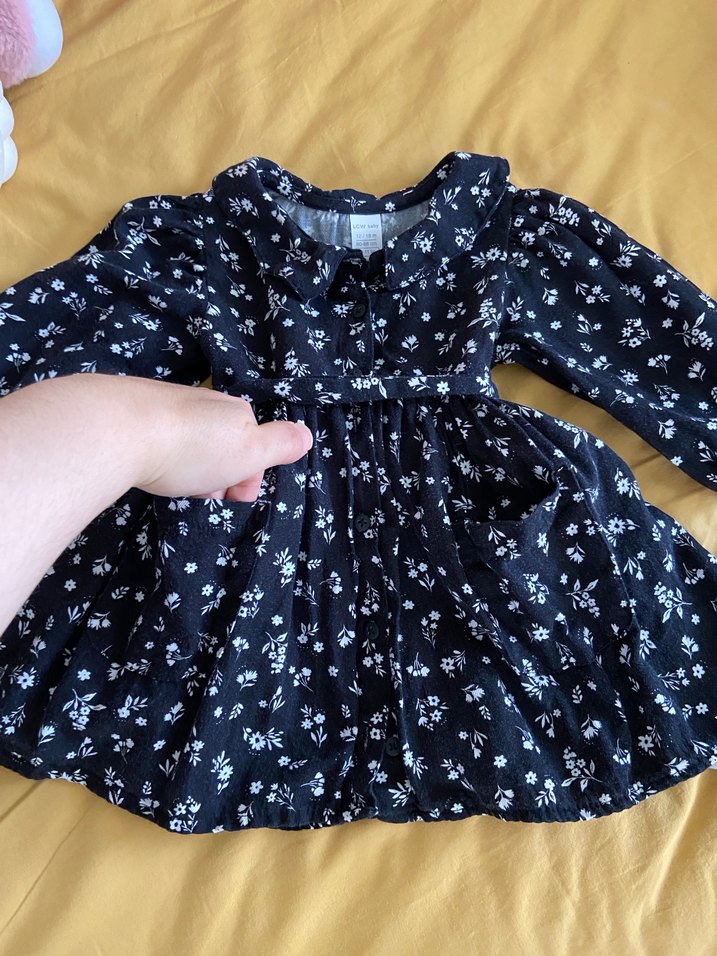 Çiçek Desenli Uzun Kollu Kız Elbisesi - Görsel 5