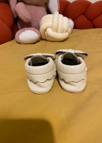 Fiyonklu Beyaz Kız Bebek İlk Adım Ayakkabısı - Görsel 5