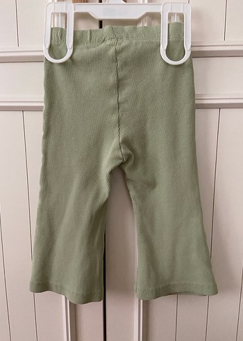 Kız Çocuk Yeşil Keten Düğmeli Tayt - Görsel 15