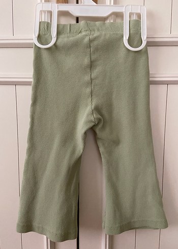 Kız Çocuk Yeşil Keten Düğmeli Tayt - Görsel 8