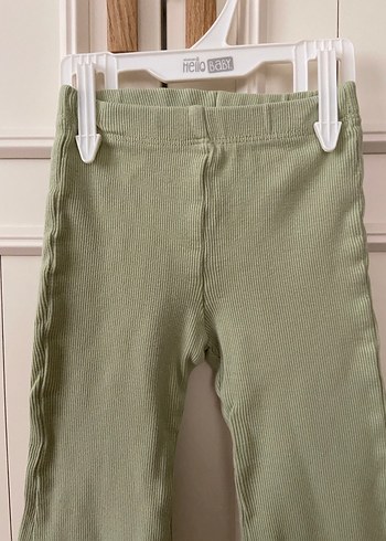 Kız Çocuk Yeşil Keten Düğmeli Tayt - Görsel 14