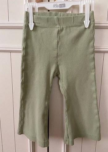 Kız Çocuk Yeşil Keten Düğmeli Tayt - Görsel 13