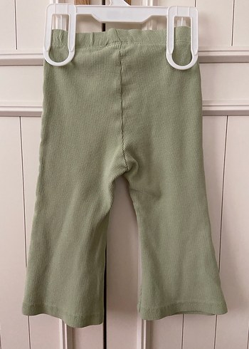 Kız Çocuk Yeşil Keten Düğmeli Tayt - Görsel 9
