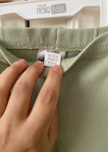 Kız Çocuk Yeşil Keten Düğmeli Tayt - Görsel 3