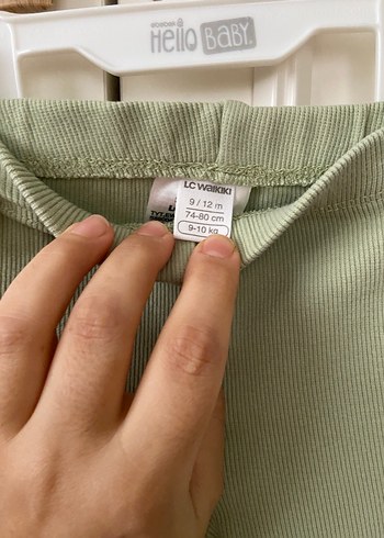 Kız Çocuk Yeşil Keten Düğmeli Tayt - Görsel 5