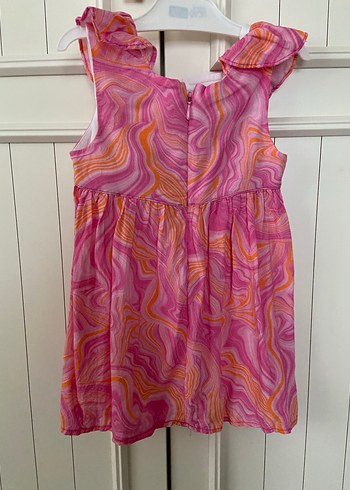 Kız Çocuk Pembe Fırfırlı Batik Elbise - Görsel 12