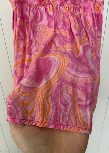 Kız Çocuk Pembe Fırfırlı Batik Elbise - Görsel 14