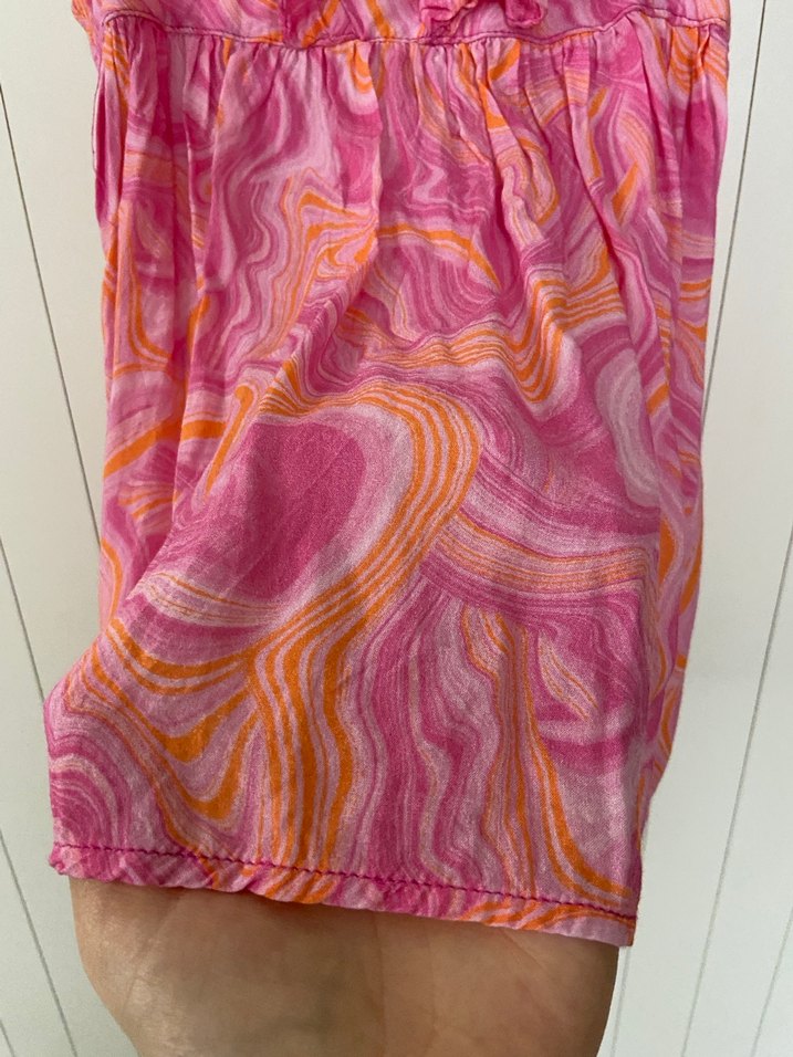 Kız Çocuk Pembe Fırfırlı Batik Elbise - Görsel 3