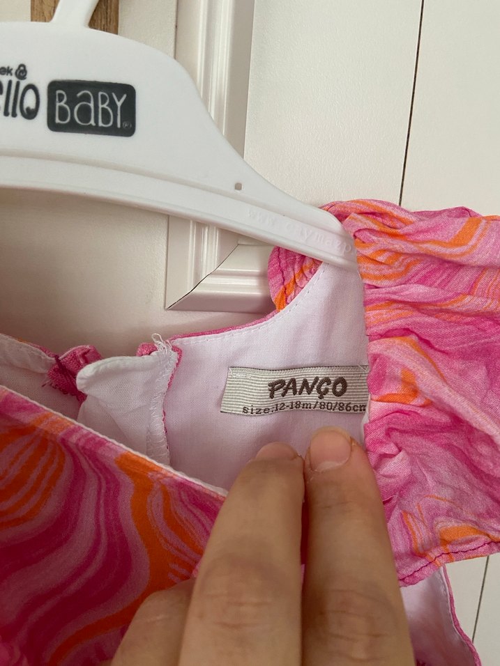 Kız Çocuk Pembe Fırfırlı Batik Elbise - Görsel 2