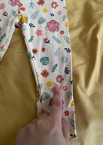 Çiçek Desenli Uzun Kollu Bebek Kız Takımı - Görsel 2