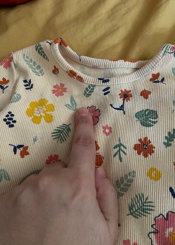 Çiçek Desenli Uzun Kollu Bebek Kız Takımı - Görsel 4