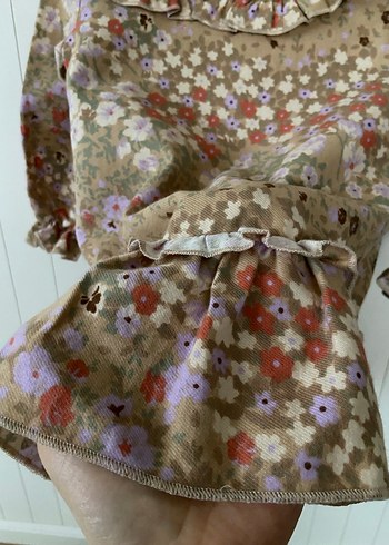 Kız Çocuk Bohem Çiçekli Uzun Kollu Elbise - Görsel 10