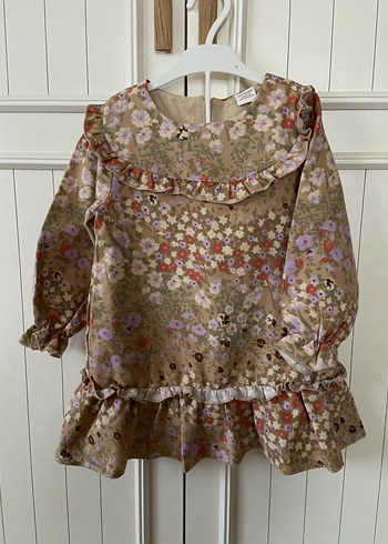 Kız Çocuk Bohem Çiçekli Uzun Kollu Elbise - Görsel 2