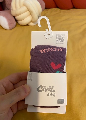 Kız Çocuk Mor Baskılı Çorap - Görsel 6