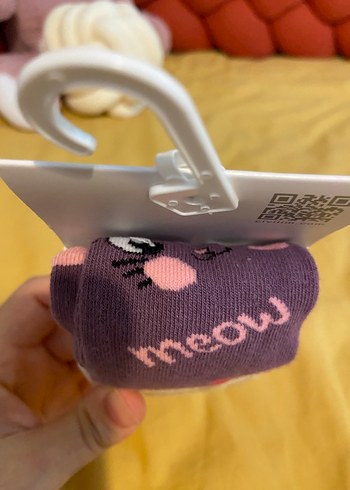 Kız Çocuk Mor Baskılı Çorap - Görsel 5