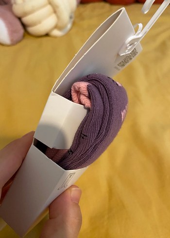 Kız Çocuk Mor Baskılı Çorap - Görsel 4