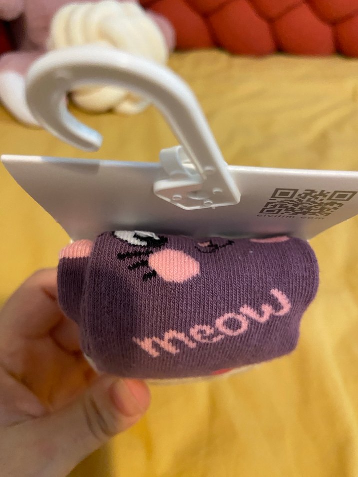 Kız Çocuk Mor Baskılı Çorap - Görsel 5