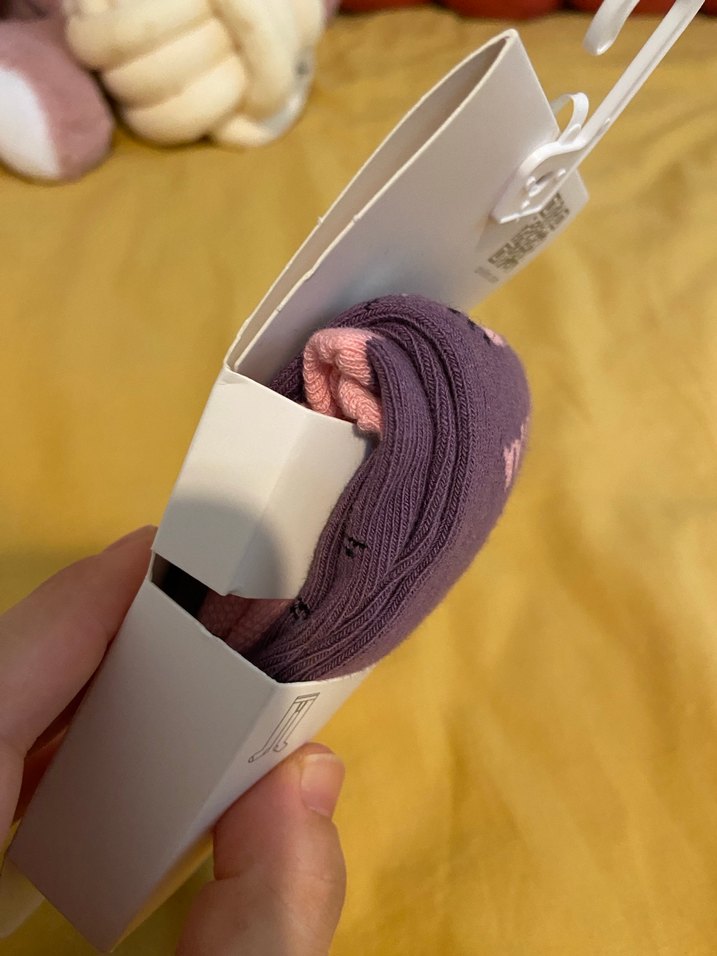 Kız Çocuk Mor Baskılı Çorap - Görsel 4