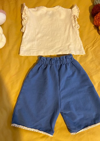 Mavi Fırfırlı Kız Bebek Takımı - Görsel 5