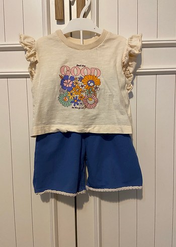 Mavi Fırfırlı Kız Bebek Takımı - Görsel 3