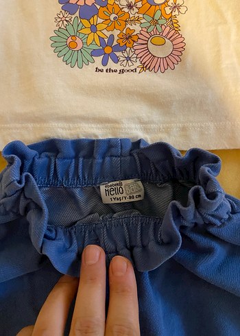 Mavi Fırfırlı Kız Bebek Takımı - Görsel 2