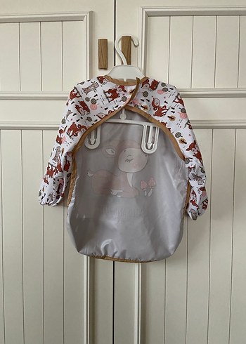 Kahverengi Baskılı Uzun Kollu Bebek Önlüğü - Görsel 10