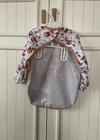 Kahverengi Baskılı Uzun Kollu Bebek Önlüğü - Görsel 6