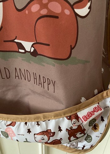 Kahverengi Baskılı Uzun Kollu Bebek Önlüğü - Görsel 7