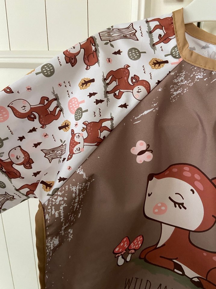 Kahverengi Baskılı Uzun Kollu Bebek Önlüğü - Görsel 4