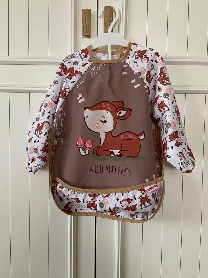 Kahverengi Baskılı Uzun Kollu Bebek Önlüğü - Görsel 2