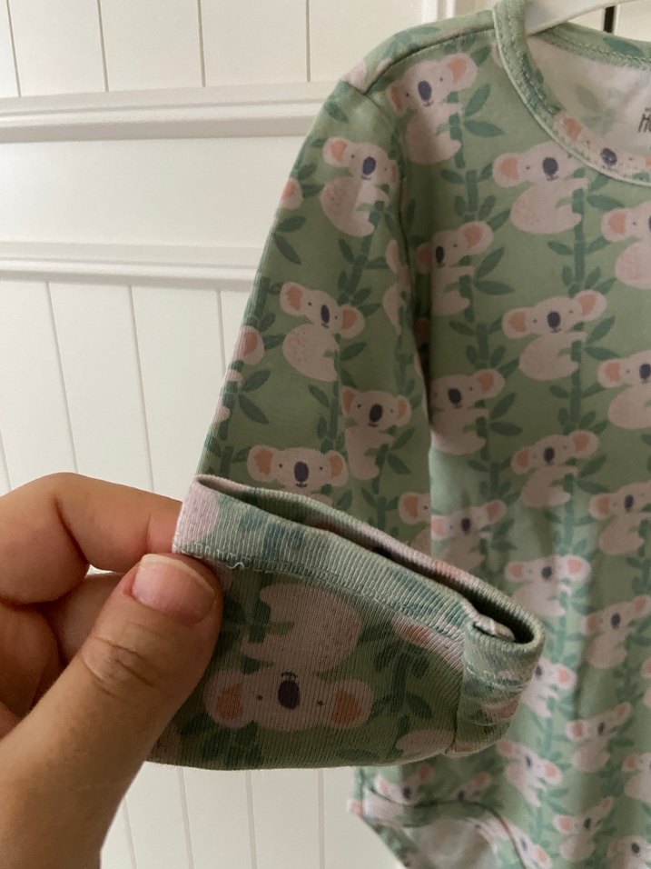 Uzun Kollu, Düğmeli Bebek Kız Body - Görsel 3