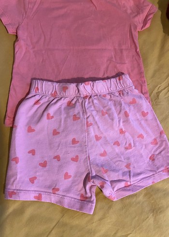 Kalp Detaylı Pembe Kız Bebek Takım - Görsel 10