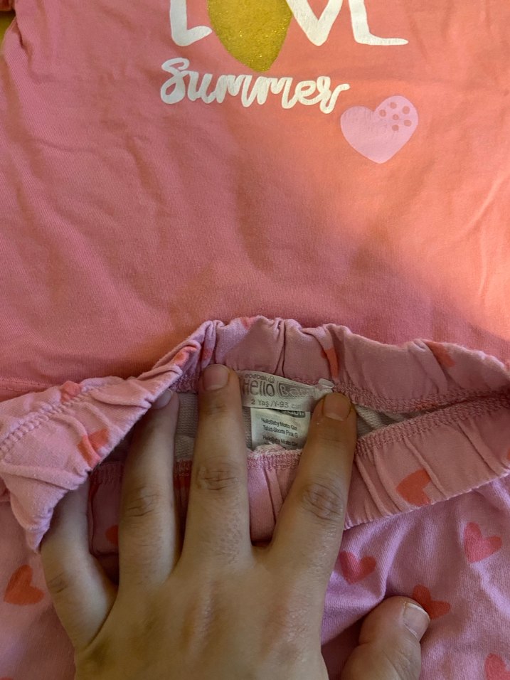 Kalp Detaylı Pembe Kız Bebek Takım - Görsel 2