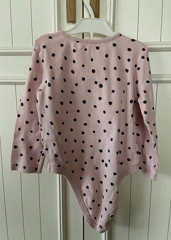 Puantiyeli Pembe Uzun Kollu Bebek Body - Görsel 2