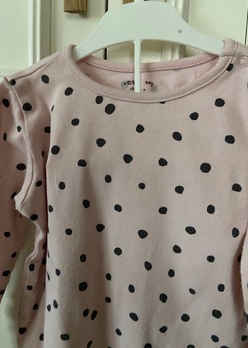 Puantiyeli Pembe Uzun Kollu Bebek Body - Görsel 6