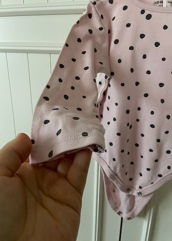 Puantiyeli Pembe Uzun Kollu Bebek Body - Görsel 10