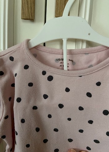 Puantiyeli Pembe Uzun Kollu Bebek Body - Görsel 8