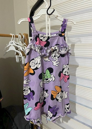 Kız Çocuk Mor Fırfırlı Askılı tulum - Görsel 2