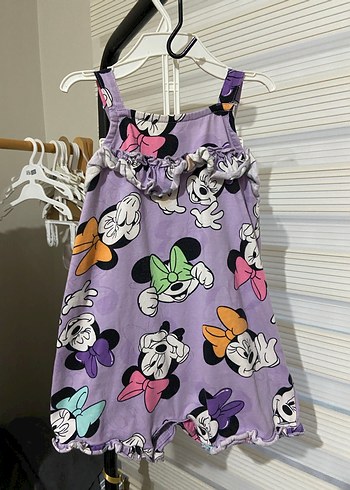 Kız Çocuk Mor Fırfırlı Askılı tulum - Görsel 5