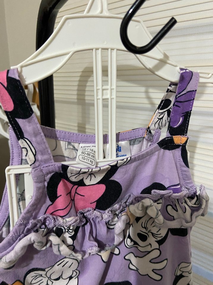 Kız Çocuk Mor Fırfırlı Askılı tulum - Görsel 3