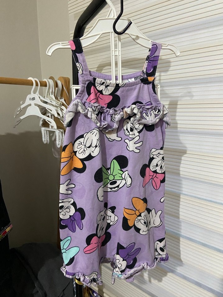 Kız Çocuk Mor Fırfırlı Askılı tulum - Görsel 2