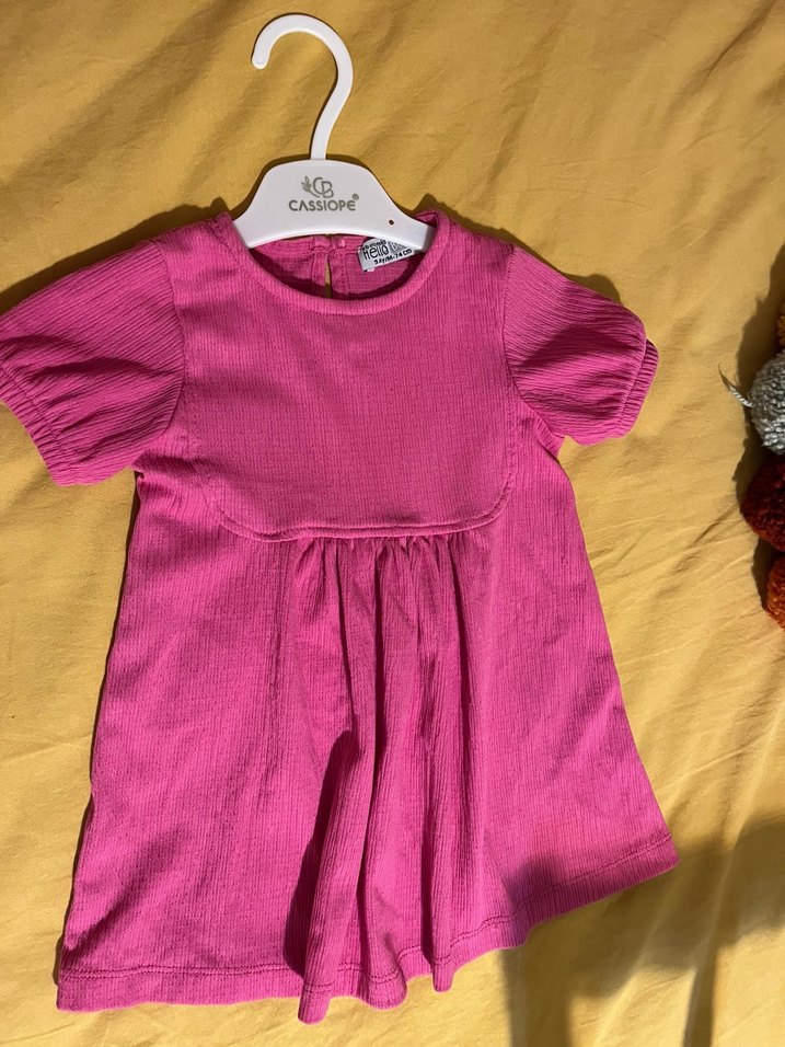 Pembe Kız Çocuk likralı  Elbise - Görsel 2