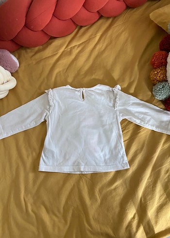 Kız Çocuk Beyaz Uzun Kollu Tişört - Görsel 6