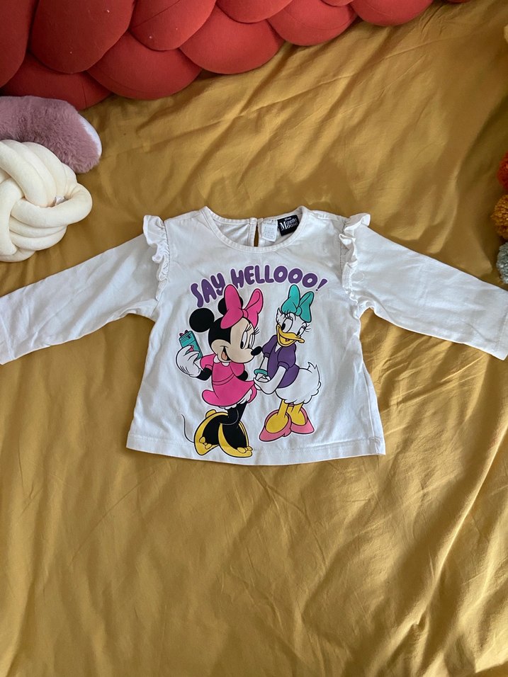 Kız Çocuk Beyaz Uzun Kollu Tişört - Görsel 2