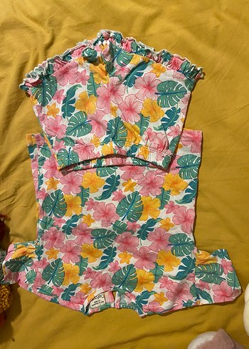 Çiçek Desenli Bebek Kız Takımı - Görsel 6